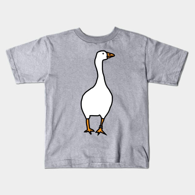 White Goose Gaming Design Kids T-Shirt by ellenhenryart